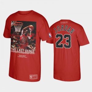 Mens Michael Jordan #23 Red The Last Dance Bulls Slam Dunk Chicago Bulls T-Shirts 422483-394