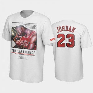 Mens Michael Jordan #23 White Bulls Acceptance Speech Chicago Bulls The Last Dance T-Shirt 509105-533