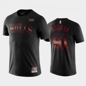 Men Dennis Rodman #91 Black Airbrush Chicago Bulls T-Shirts 408501-656