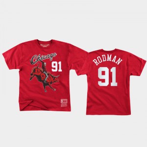 Men's Dennis Rodman NBA Remix Chicago Bulls Juice Wrld x BR Remix Red T-Shirts 255970-893