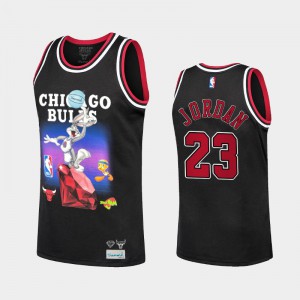 Men Michael Jordan #23 Diamond Supply Co. x Space Jam x NBA Chicago Bulls Limited Black Jerseys 825034-788